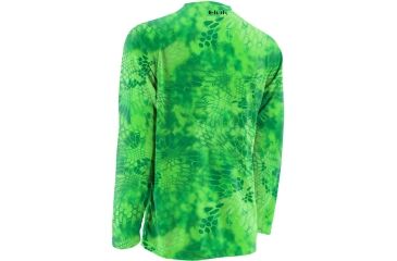 Image of HUK Mens Kryptek LoPro Performance Raglan Long Sleeve Shirt, Kryptek Neon Green H1200108GNGS