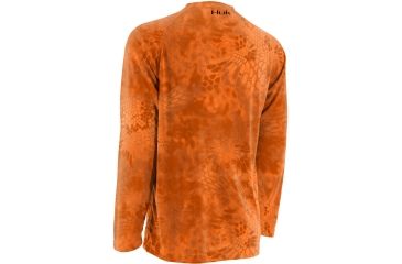 Image of HUK Mens Kryptek LoPro Performance Raglan Long Sleeve Shirt, Kryptek Orange H1200108GORXXXL