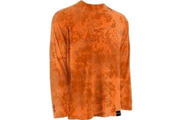 Image of HUK Mens Kryptek LoPro Performance Raglan Long Sleeve Shirt, Kryptek Orange H1200108GORXXXL