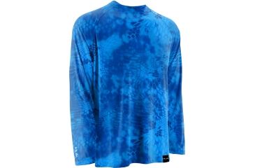 Image of HUK Mens Kryptek LoPro Performance Raglan Long Sleeve Shirt, Kryptek Royal H1200108GRLS
