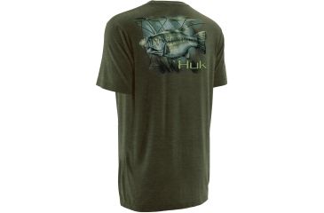 Image of HUK Mens KScott Bass Lilly Tee, Heather Green H1000075HGNS