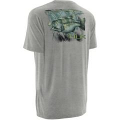 Image of HUK Mens KScott Bass Lilly Tee, True Grey Heather H1000075TGHS