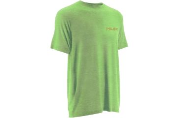 Image of HUK Mens Kscott Walleye Attack T-Shirt, Heather Neon Green H1000076HNGS