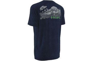 Image of HUK Mens Kscott Walleye Attack T-Shirt, Heather Navy H1000076HNVXL