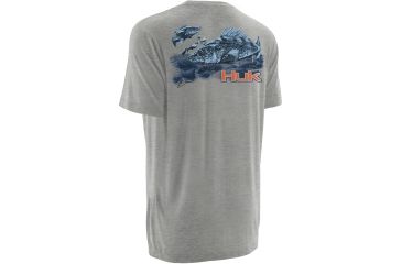 Image of HUK Mens Kscott Walleye Attack T-Shirt, True Grey Heather H1000076TGHXXXL