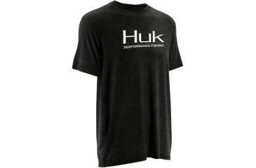 Image of HUK Mens Logo Tee, Dark Grey Heather H1000091DGHS