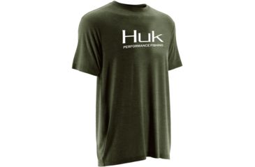 Image of HUK Mens Logo Tee, Heather Green H1000091HGNS