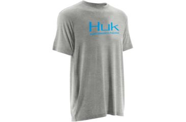 Image of HUK Mens Logo Tee, True Grey Heather H1000091TGHS