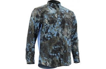 Image of HUK Performance Fishing Mens Kryptek Phenom Long Sleeve Shirt, Kryptek Neptune, H1500021NEPS