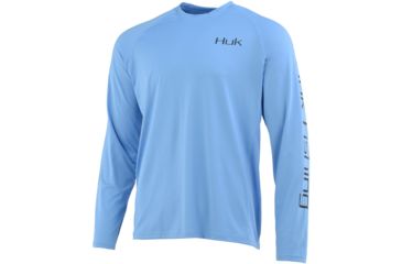 Image of HUK Performance Fishing American Large Long Sleve Graphic T-Shirts - Mens, Carolina Blue, Large, H1200216-420-L
