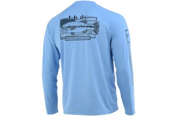 Image of HUK Performance Fishing American Large Long Sleve Graphic T-Shirts - Mens, Carolina Blue, Large, H1200216-420-L