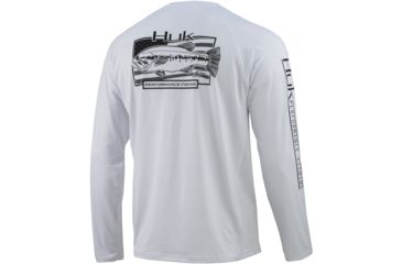 Image of HUK Performance Fishing American Large Long Sleve Graphic T-Shirts - Mens, White, Small, H1200216-100-S