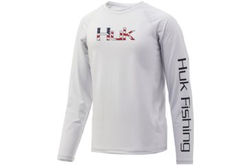 Image of HUK Performance Fishing Americana Fill Pursuit Long Sleeve Tee - Youth, Glacier, Extra Large, H7120021-051-YXL