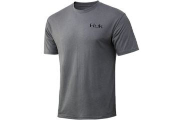 Image of HUK Performance Fishing Americana Flag Short Sleeve Tee - Mens, Sharkskin Heather, Large, H1000238-022-L