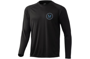 Image of HUK Performance Fishing Circle Scatter Pursuit Long-Sleeve Shirt - Men's, Medium, Black, H1200470-001-M