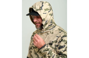 Image of HUK Performance Fishing Cold Front KC Printed Hoodie - Mens, Khaki, Small, H1300101-250-S