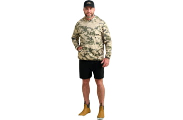 Image of HUK Performance Fishing Cold Front KC Printed Hoodie - Mens, Khaki, Small, H1300101-250-S