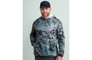 Image of HUK Performance Fishing Cold Front KC Printed Hoodie - Mens, Night Owl, Small, H1300101-016-S