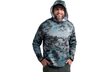 Image of HUK Performance Fishing Cold Front KC Printed Hoodie - Mens, Night Owl, Small, H1300101-016-S