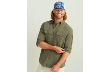 Image of HUK Performance Fishing Creekbed Long Sleeve Shirt - Mens, Moss, 2XL, H1500184-316-XXL