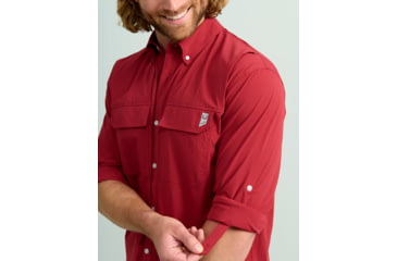 Image of HUK Performance Fishing Creekbed Long Sleeve Shirt - Mens, Scarlet Blaze, 3XL, H1500184-621-XXXL