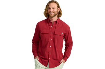 Image of HUK Performance Fishing Creekbed Long Sleeve Shirt - Mens, Scarlet Blaze, 3XL, H1500184-621-XXXL