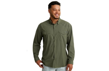 Image of HUK Performance Fishing Diamond Back LS Shirt - Mens, Moss, Large, H1500182-316-L