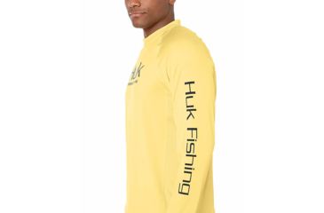 Image of HUK Performance Fishing Fishing Long Sleeve Double Header Top - Men's, Butter, Large, H1200136-745-L
