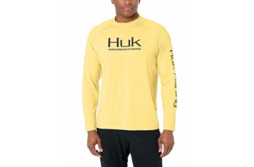 Image of HUK Performance Fishing Fishing Long Sleeve Double Header Top - Men's, Butter, Large, H1200136-745-L