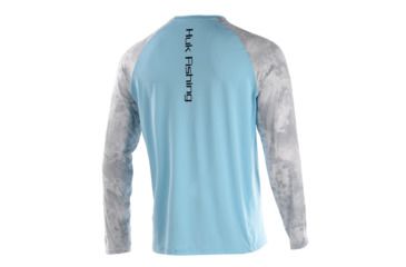 Image of HUK Performance Fishing Fishing Long Sleeve Double Header Top - Men's, Ice Blue, Extra Large, H1200136-450-XL, EDEMO1