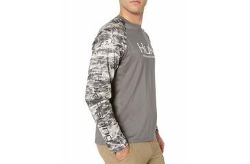 Image of HUK Performance Fishing Fishing Long Sleeve Double Header Top - Men's, Iron, Large, H1200136-012-L