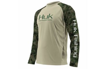 Image of HUK Performance Fishing Fishing Long Sleeve Double Header Top - Men's, Sage, Large, H1200136-380-L