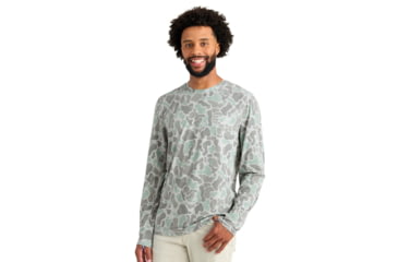 Image of HUK Performance Fishing Drift Graphic Kc Print Shirt -Mens, Long Sleeve, Volcanic Ash, Medium, H1200716-013-M