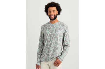 Image of HUK Performance Fishing Drift Graphic Kc Print Shirt -Mens, Long Sleeve, Volcanic Ash, Medium, H1200716-013-M
