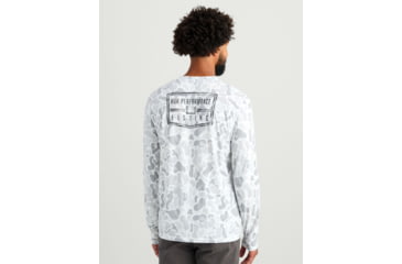 Image of HUK Performance Fishing Drift Graphic Kc Print Shirt -Mens, Long Sleeve, White, Extra Large, H1200716-100-XL