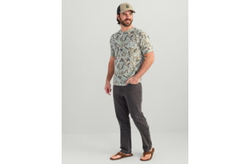 Image of HUK Performance Fishing Drift Graphic Kc Print Shirt -Mens, Short Sleeve, Volcanic Ash, Extra Large, H1200717-013-XL