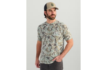 Image of HUK Performance Fishing Drift Graphic Kc Print Shirt -Mens, Short Sleeve, Volcanic Ash, Extra Large, H1200717-013-XL