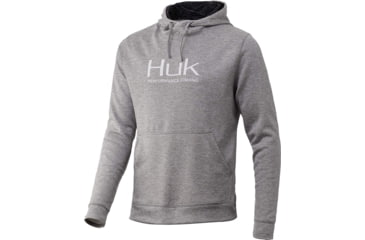 Image of HUK Performance Fishing Fin Hoodie - Mens, True Grey Heather, Small, H1300049-035-S