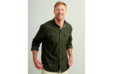 Image of HUK Performance Fishing Hawser Heather Flannel - Mens, Cyprs Lnd Hthr, Extra Large, H1500208-378-XL