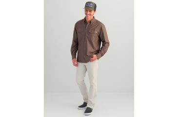 Image of HUK Performance Fishing Hawser Heather Flannel - Mens, Pluff Mud Hthr, Small, H1500208-203-S