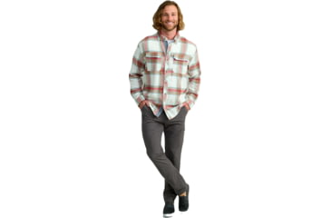Image of HUK Performance Fishing Hawser Plaid Flannel - Mens, Khaki, Large, H1500209-250-L