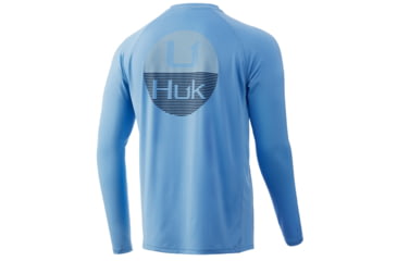Image of HUK Performance Fishing Horizon Lines Pursuit Long Sleeve - Mens, Dusk Blue, Small, H1200370-469-S