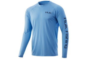 Image of HUK Performance Fishing Horizon Lines Pursuit Long Sleeve - Mens, Dusk Blue, Small, H1200370-469-S