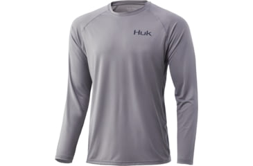 Image of HUK Performance Fishing Horizon Lines Pursuit Long Sleeve - Mens, Sharkskin, Medium, H1200370-028-M