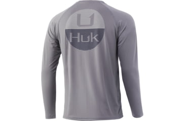 Image of HUK Performance Fishing Horizon Lines Pursuit Long Sleeve - Mens, Sharkskin, Medium, H1200370-028-M