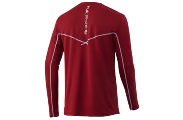 Image of HUK Performance Fishing Huk Icon X Long Sleeve - Mens, Blood Red, Small, H1200138-603-S
