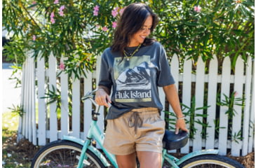 Image of HUK Performance Fishing Huk Island T-Shirt - Womens, Short Sleeve, Volcanic Ash, Medium, H6100104-013-M