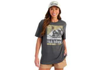Image of HUK Performance Fishing Huk Island T-Shirt - Womens, Short Sleeve, Volcanic Ash, Medium, H6100104-013-M