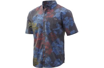Image of HUK Performance Fishing Huk Kona Woven Short Sleeve Button Up - Mens, Black, Medium, H1500077-001-M