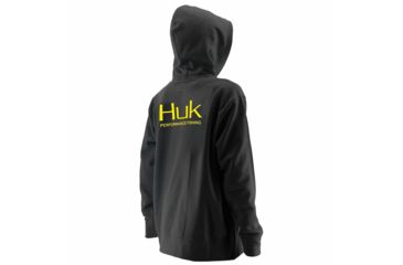 Image of HUK Performance Fishing HUK Youth Hoodie, Black/SubPhantis Night Vision, Large, H7130002-001-YL